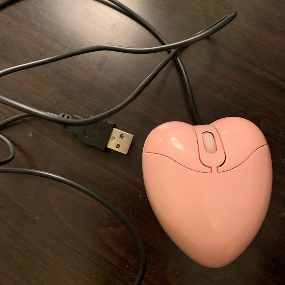 COPY - Pink Heart Shaped Mouse